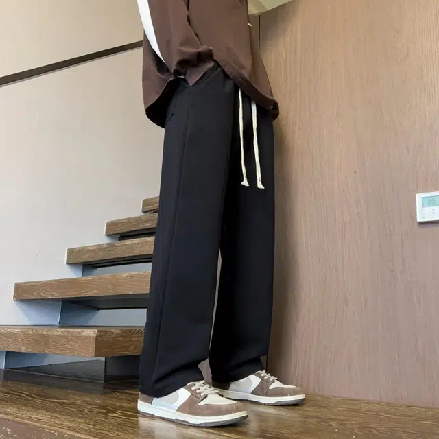 太子龍 潮流简约大码松紧绳加肥加大吸湿透气舒适宽松立体直筒裤青少年休闲裤 男款