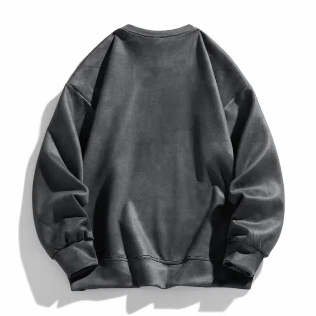 太子龍 纯色美式高街风时尚宽松自由搭配简约字母印花圆领日常通勤情侣款卫衣 男款