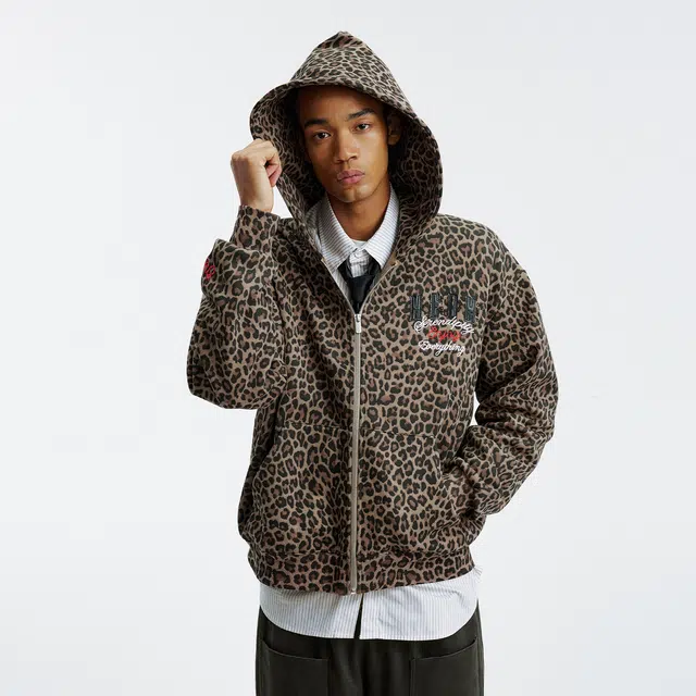MEDM FW25 Leopard Waffle Hoodie