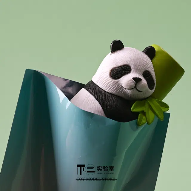 西瓜藤 迷你仿真可爱竹子熊猫动物 景品