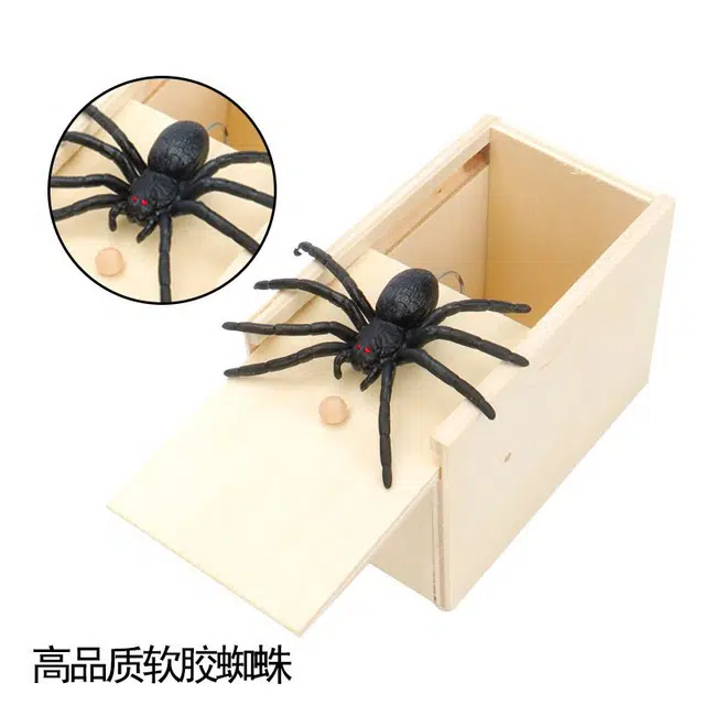 万格 道具吓一跳整人恶搞小虫盒子吓人恐怖小木盒蜘蛛盒 创意/整蛊玩具