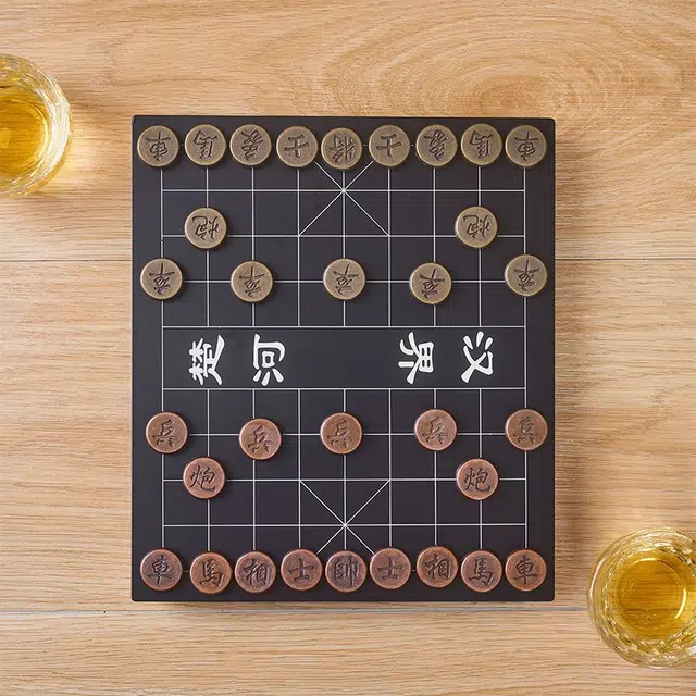 万格 锌合金小棋子带脚金属棋盘 中国象棋