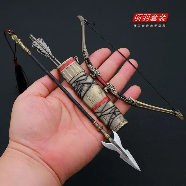 万格 古代兵器枪武器霸王弓套装金属合金工艺品玩具摆件 其他静态模型