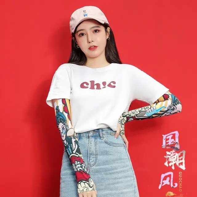 图涂丫 防紫外线骑行 涤纶 防晒袖 男女同款情侣款