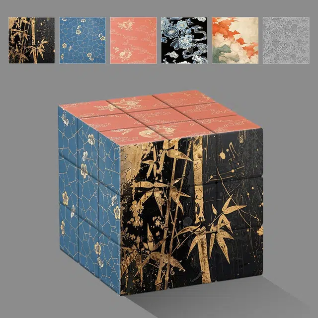 万格 国风纹理图案三阶解压益智创意玩具 魔方