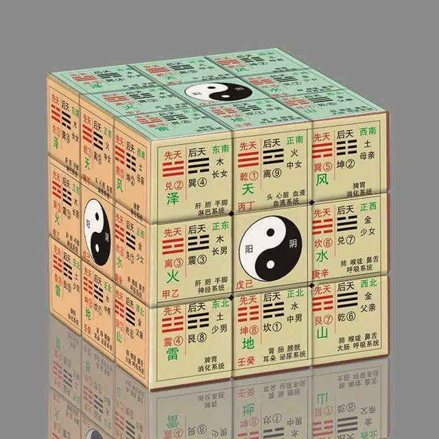 万格 九宫八卦太极道家周易个性图案拼图益智 魔方