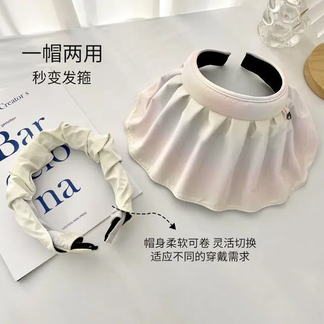 图涂丫 渐变色黑胶彩虹贝壳帽韩版夏季大帽檐紫外线遮阳帽 涤纶 防晒帽 男女同款情侣款