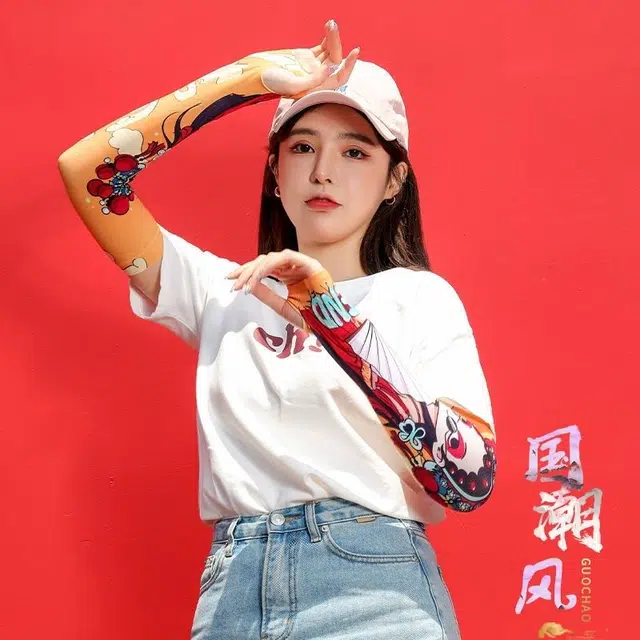 图涂丫 防紫外线骑行 涤纶 防晒袖 男女同款情侣款