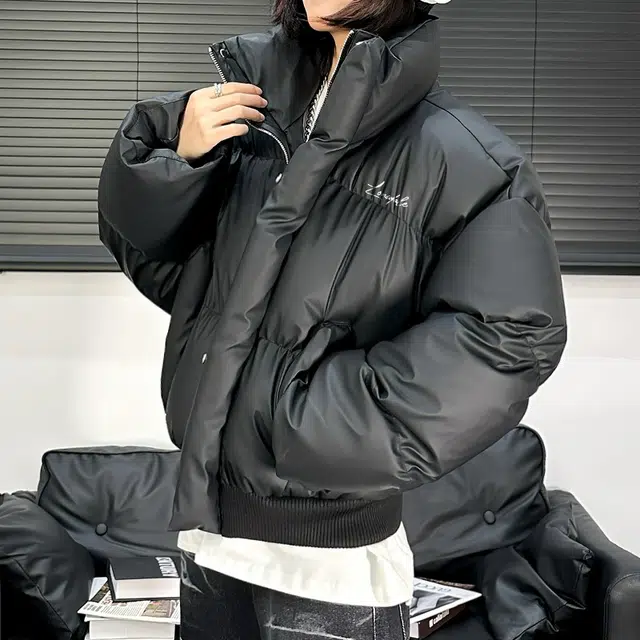 LONSDALE PU Leather Puffer Jacket