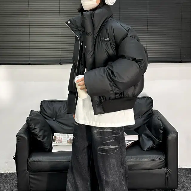 LONSDALE PU Leather Puffer Jacket
