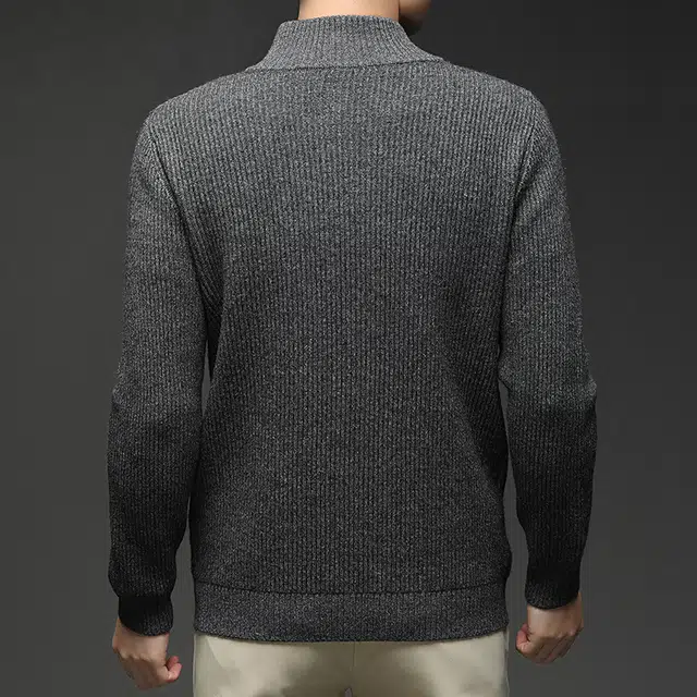卡丹狄诺 山羊绒绵羊毛混纺男士秋冬保暖加厚立领拉链开衫男专柜品质亲肤软糯针织羊毛衫外套男毛衣 男款