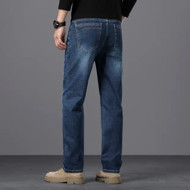 卡丹狄诺 秋冬直筒厚款轻奢保暖舒适通勤百搭轻商务休闲长裤男裤子男牛仔裤 男款