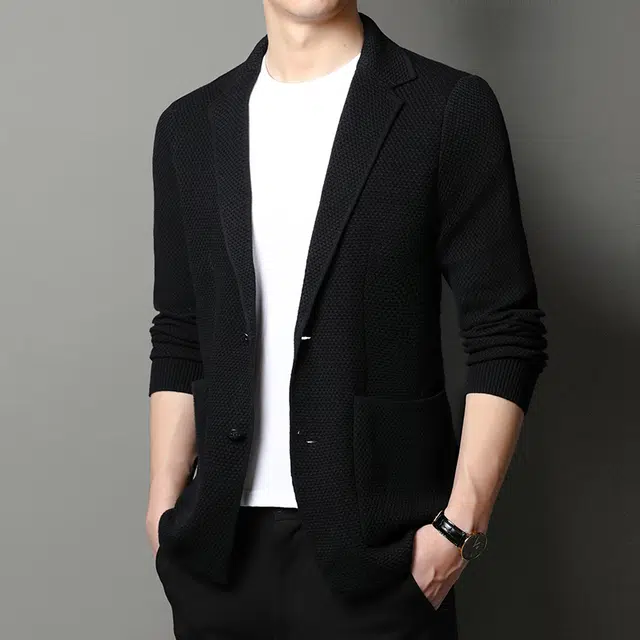 卡丹狄诺 秋冬季加厚保暖上衣百搭针织衫 男款