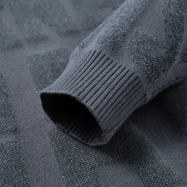 卡丹狄诺 经典款男士长袖纯色提花百搭休闲上衣毛衣 男款