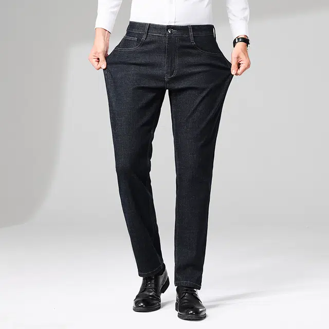 卡丹狄诺 棉再生纤维秋季宽松直筒轻商务休闲抗皱耐穿春季四季款百搭修身长裤子男经典牛仔裤 男款