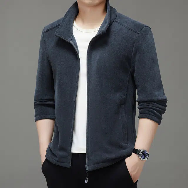 卡丹狄诺 户外保暖纯色澳粒绒抓绒内胆立领拉链羊羔毛开衫柔软细腻夹克绒感外套 男女同款