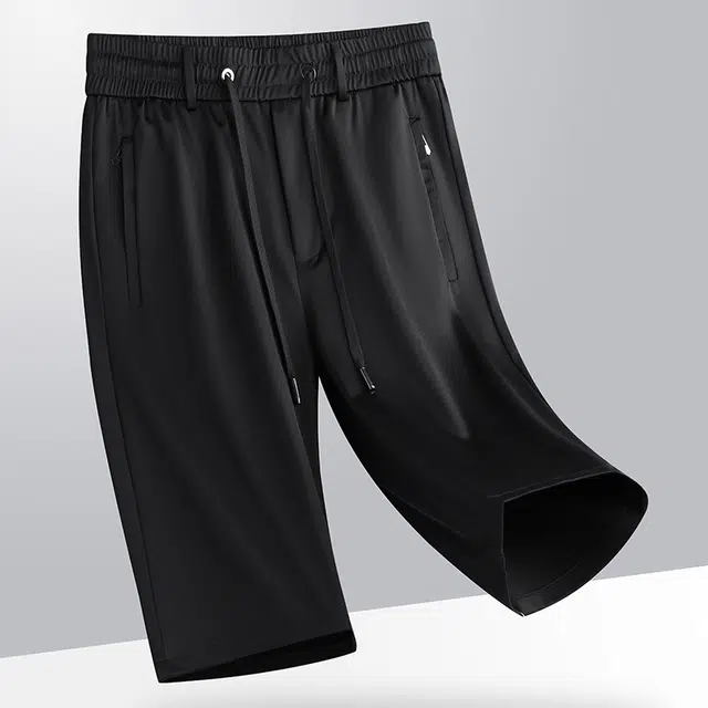 卡丹狄诺 含桑蚕丝冰丝夏季松紧腰亲肤舒适潮流百搭五分休闲短裤 男款