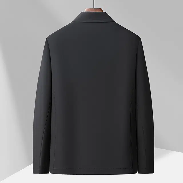 卡丹狄诺 秋季休闲纯色翻领百搭长袖经典春季商务夹克外套 男款