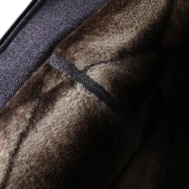 卡丹狄诺 加绒加厚男士秋冬季外套翻领中年休闲茄克中老年爸爸装保暖毛呢款夹克 男女同款