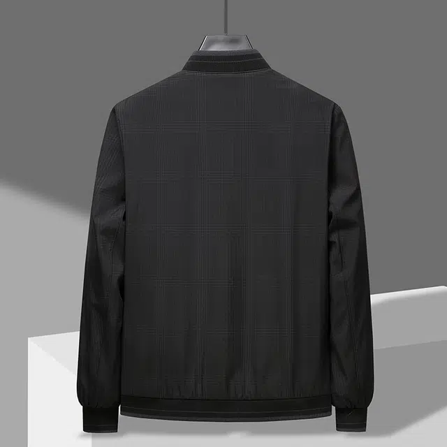 卡丹狄诺 简约纯色轻商务休闲舒适百搭长袖春秋季棒球领夹克外套 男款