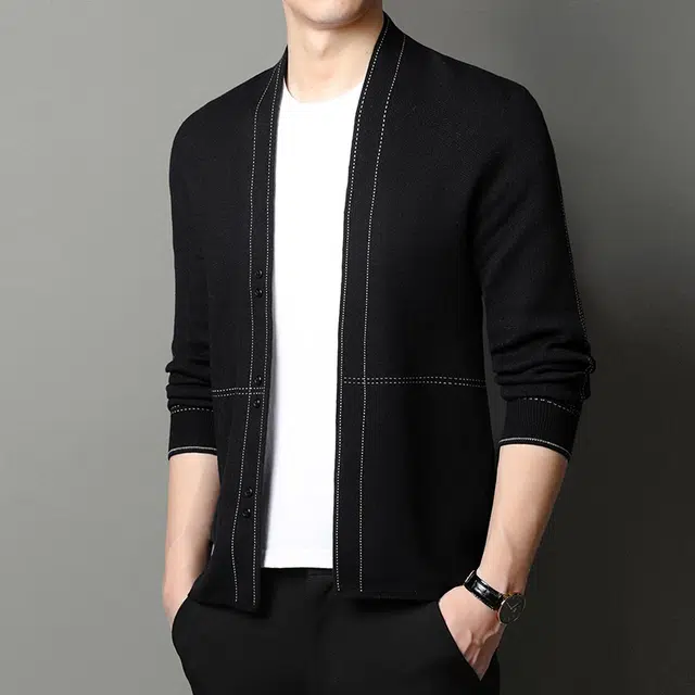 卡丹狄诺 男士秋冬季加厚保暖上衣外套针织衫 男款