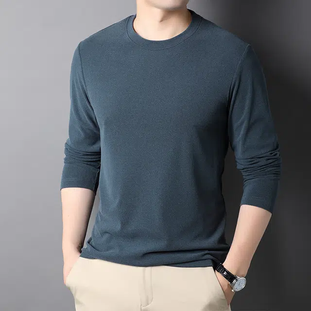 卡丹狄诺 简约时尚保暖纯色长袖通勤打底衫圆领卫衣 男款