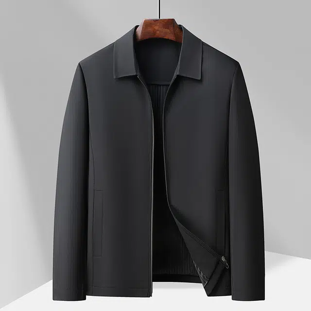 卡丹狄诺 秋季休闲纯色翻领百搭长袖经典春季商务夹克外套 男款