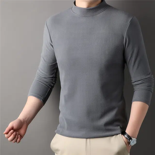 卡丹狄诺 纯色百搭舒适半高领长袖卫衣 男款