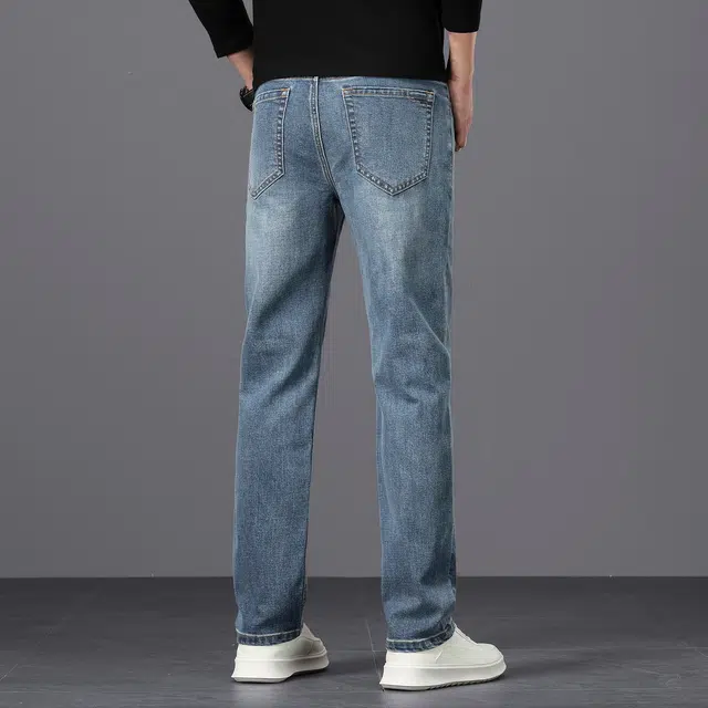 卡丹狄诺 复古秋冬直筒厚款轻奢保暖舒适通勤百搭轻商务休闲长裤男裤子男牛仔裤 男款