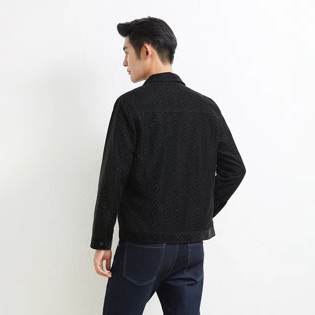 卡丹狄诺 经典翻领皮夹克男秋冬轻商务立体剪裁宽松休闲单排扣铆钉美式复古工装高街外套高级感行政皮衣 男款