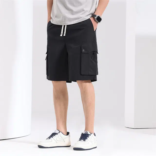 卡丹狄诺 街头复古多口袋阔腿工装短裤 男款