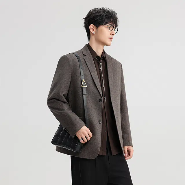 卡丹狄诺 羊毛内胆男士秋冬西服男极简风保暖舒适休闲潮流百搭纯色帅气雅痞单西男西装 男女同款