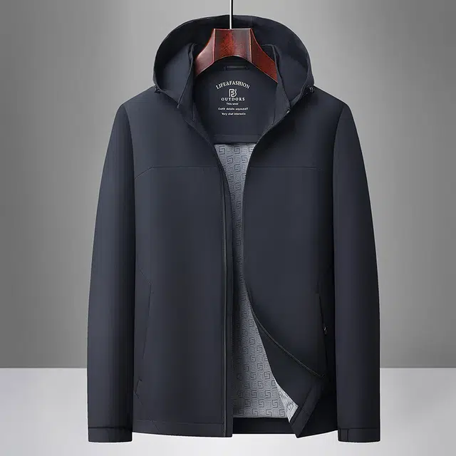 卡丹狄诺 可脱卸连帽户外休闲百搭行政商务舒适宽松通勤纯色夹克外套 男款