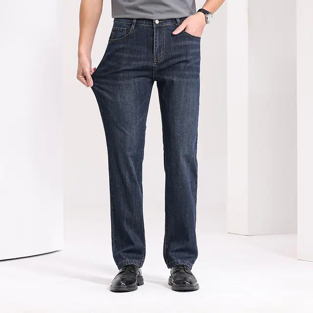 卡丹狄诺 男士夏季纯色直筒修身透气牛仔裤 男款