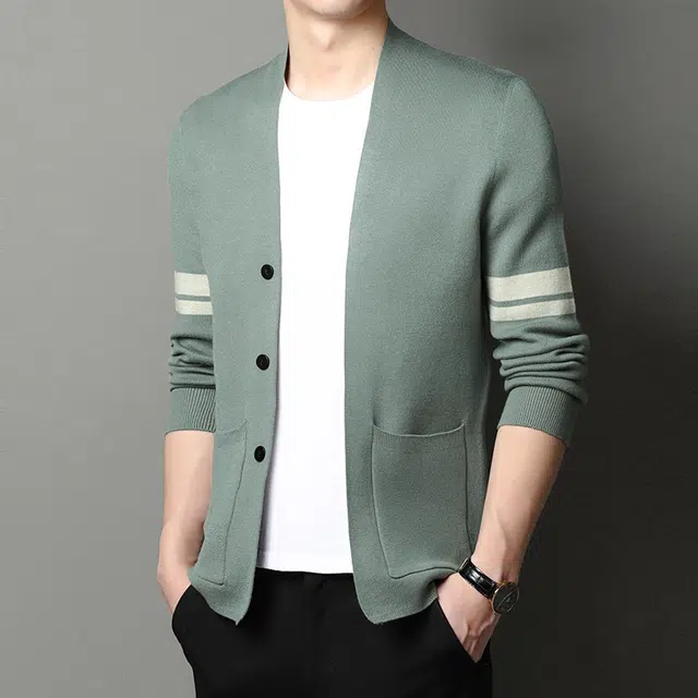 卡丹狄诺 男士秋冬季加厚保暖休闲外套针织衫 男款