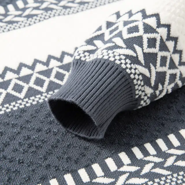 卡丹狄诺 加厚保暖秋冬季宽松撞色男士上衣毛衣 男款