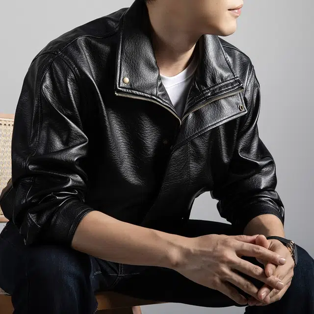 卡丹狄诺 秋冬宽松休闲机车风潮流百搭飞行员皮夹克男年轻时尚防风雅痞翻领外套男皮衣 男女同款