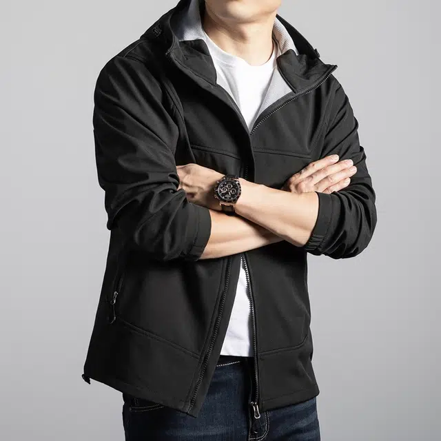 卡丹狄诺 防风抗皱秋季连帽外套舒适轻奢品质运动户外休闲夹克 男款