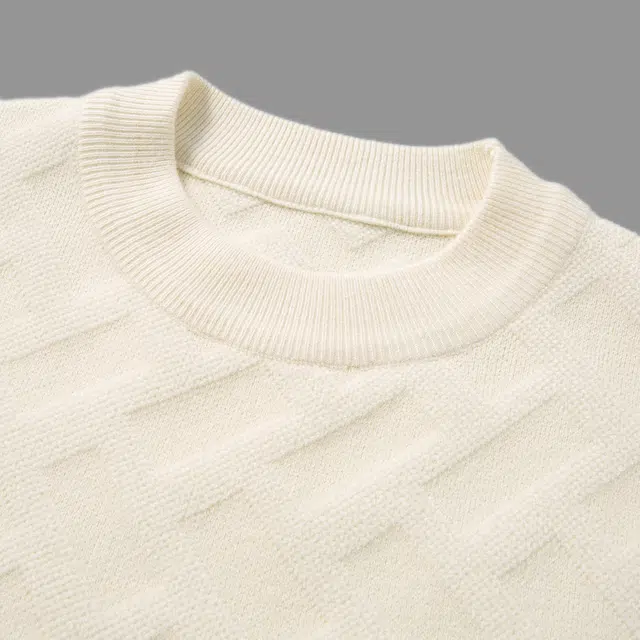 卡丹狄诺 青年纯色提花休闲潮流男士上衣毛衣 男款