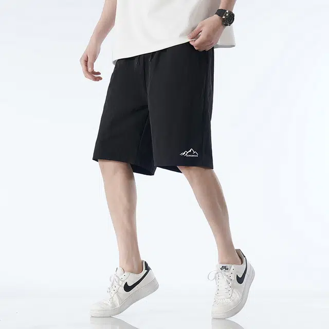 卡丹狄诺 防水户外运动凉感轻薄纯色百搭松紧腰五分休闲短裤 男女同款