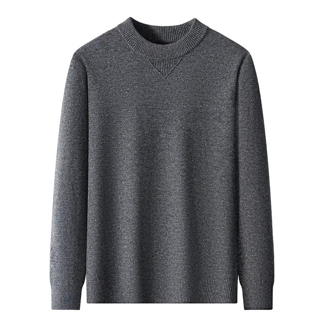 卡丹狄诺 山羊绒绵羊毛混纺男士秋冬保暖加厚圆领羊毛衫男品质亲肤软糯含毛衣 男款