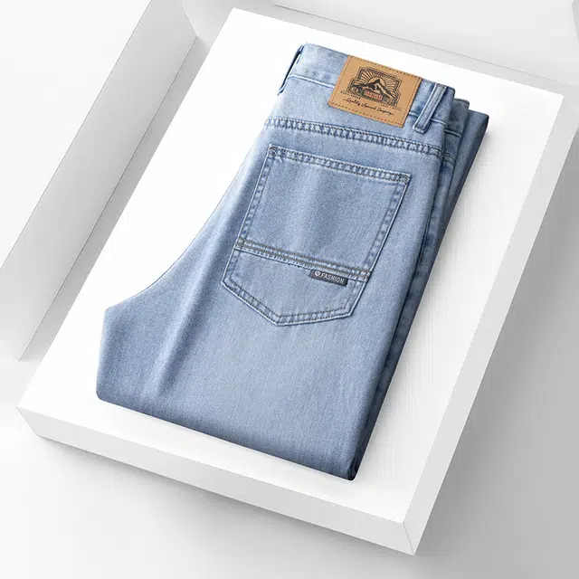 卡丹狄诺 天丝长绒棉薄款宽松直筒舒适百搭潮流户外春夏休闲长裤男牛仔裤 男款