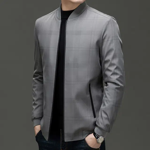 卡丹狄诺 加棉加厚男士秋冬季保暖棒球领茄克衫棉衣男单排扣中年衫商务休闲外套男棉服夹克 男款