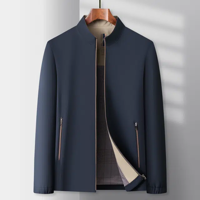 卡丹狄诺 简约立领商务休闲通勤百搭纯色长袖夹克外套 男款