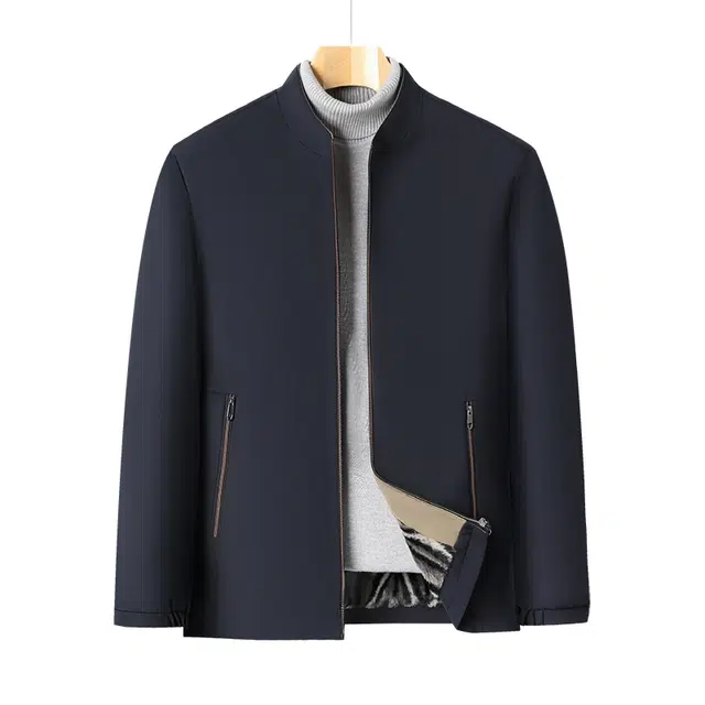 卡丹狄诺 加绒加厚保暖秋冬立领轻商务休闲简约纯色棉服男极简风夹克外套 男款