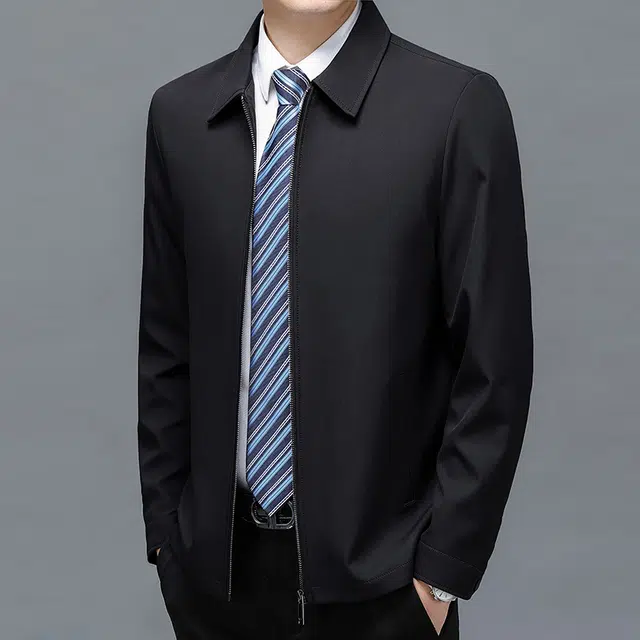 卡丹狄诺 秋季长袖翻领行政商务休闲百搭春拉链外套男茄克衫防风夹克 男款