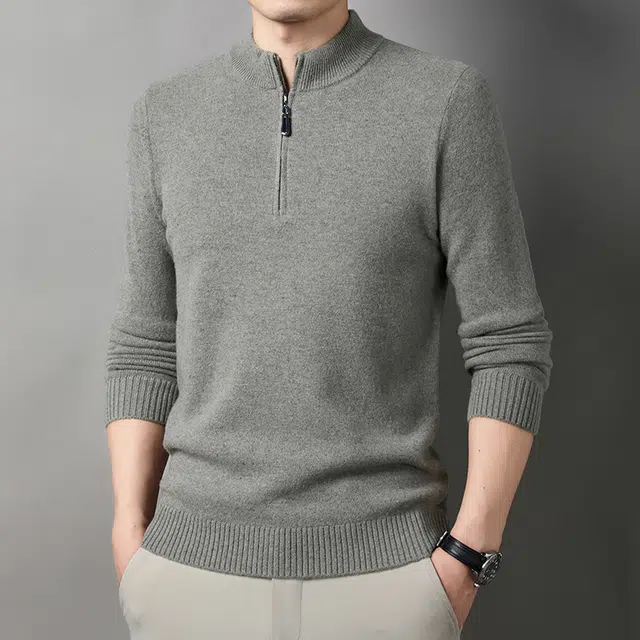 卡丹狄诺 秋冬季半高领保暖舒适简约百搭毛衣 男款