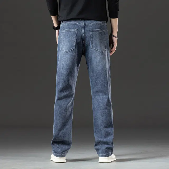 卡丹狄诺 重工水洗棉秋冬季厚款保暖舒适百搭耐磨耐穿轻商务休闲宽松弹力长裤男裤子男牛仔裤 男款