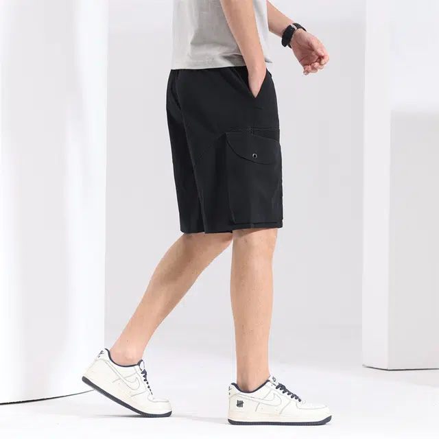 卡丹狄诺 街头复古多口袋阔腿休闲百搭工装短裤 男款