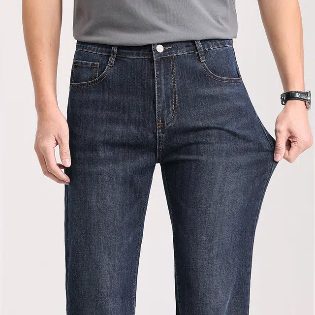 卡丹狄诺 男士夏季纯色直筒修身透气牛仔裤 男款